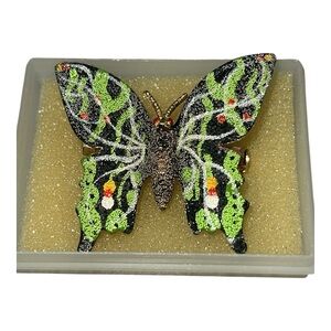 Colorful Butterfly Brooch. 1920 stamped Korea